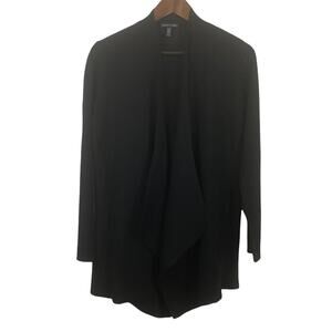 Eileen Fisher Black 100% Merino Wool Cardigan XS Quiet Luxury